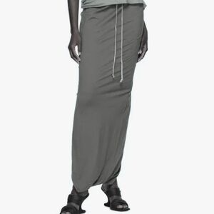 Rick Owens Women’s DRKSHDW Jersey Grey Pillar Long Skirt Size Large NWT